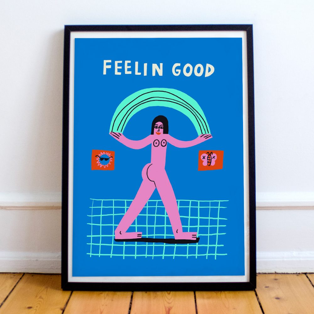 Poster mit Rahmen und Passepartout 'Feelin Good' von Aley Hanson