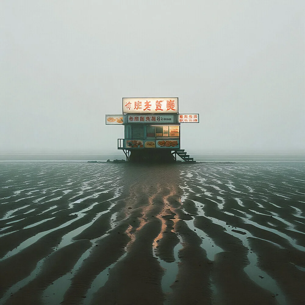 'open at low tide only' - Fotografie geppart mit AI / KI Kunst von David Foster Nass