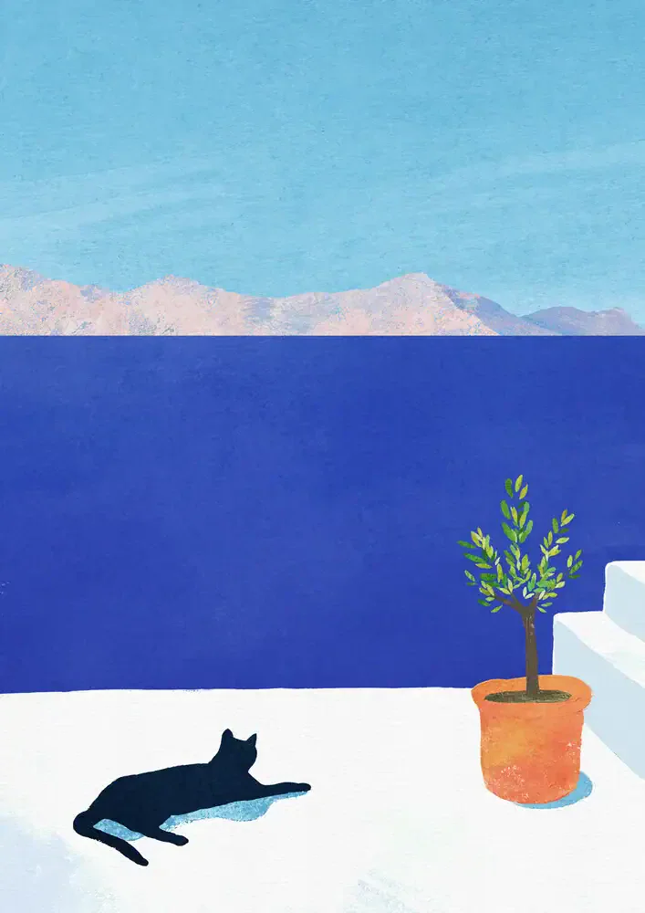 'cat Siest' - vintage travel poster by Henry Rivers