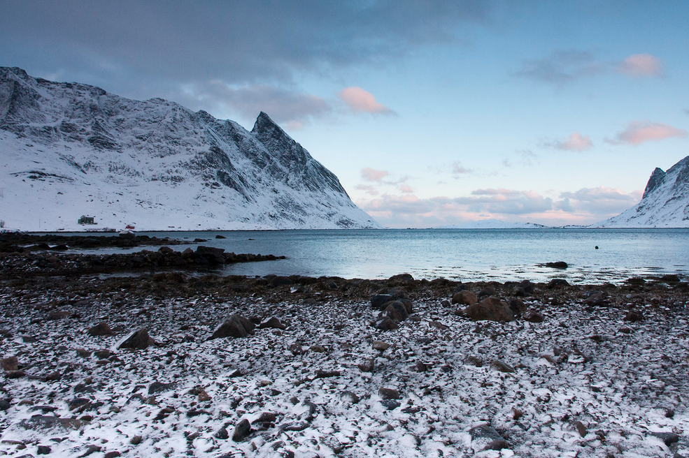 Winter aan de kust van de Lofoten - Fotokunst van Stefan Blawath