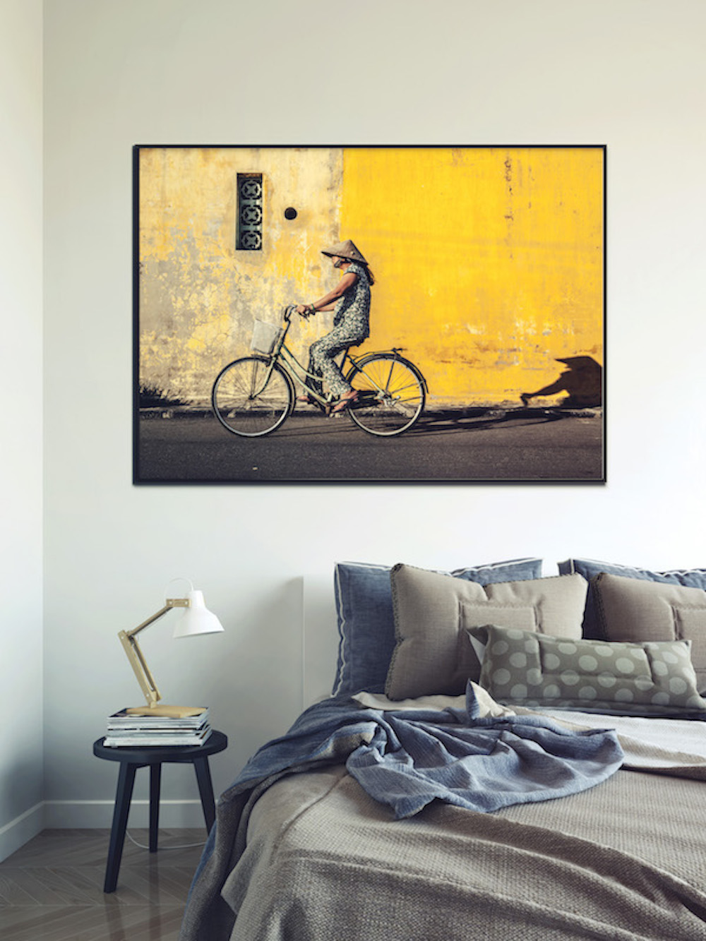Missing a touch of color on your bedroom walls? This framed art print by Jörg Faißt will do.